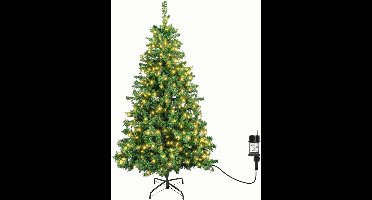 Aigostar 101XO - Kunstkerstboom 210 CM - 400 LED - 600 Takken - Kunstkerstboom met LED Verlichting - Kerstboom - Metalen Standaard - Groene