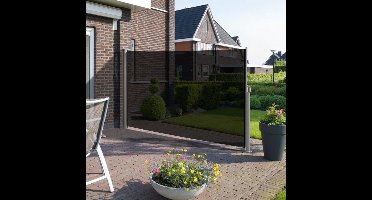 Windscherm - 160x300 - Antraciet/Grijs- Doorzichtig - Oprolbaar - Aluminium - Privacy