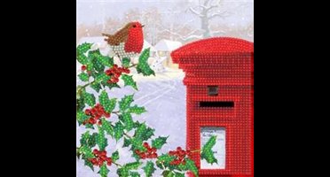 Crystal Card Kit | Diamond painting Robin & Postbox