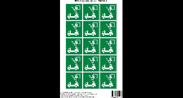 Pictogram sticker E017 Evacuatievenster - 50x50mm 15 stickers op 1 vel