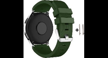 Siliconen Horlogebandje - Geschikt Voor Smartwatches - 22 mm - Donkergroen - Wearablebandje