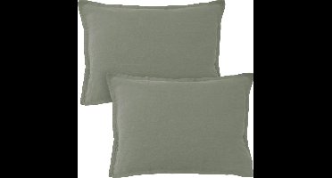 Matt & Rose Set Kussenslopen Mosgroen - 50 x 70 cm - 100% Linnen