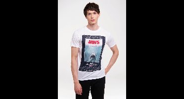 Jaws Heren Tshirt -M- Vintage Original Poster Wit