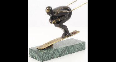 Bronzen beeld van een skiër - brons - skieen
