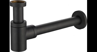 Wiesbaden UniMatch Fonteinsifon Laag 5/4 x 32 mm - Mat Zwart
