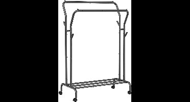 Hoppa! - Kapstok - Zwart - Op wielen 2 - 52,5x103,5x155 cm (BxDxH)