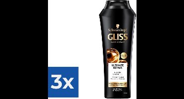 Gliss Kur Shampoo Ultimate Repair - Voordeelverpakking 3 stuks