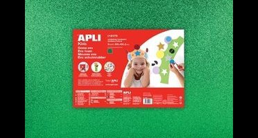 Apli Kids EVA Foam vellen 60 x 40 cm Glitter metallic groen - 3 vel