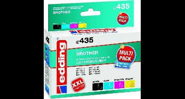 Edding Inktcartridge vervangt Brother LC-1100BK, LC-1100C, LC-1100M, LC-1100Y Compatibel Combipack Zwart, Cyaan, Magent