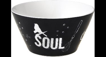 Dutch Rose Zwart/Wit Kom Soul - Ø14cm - Zwart