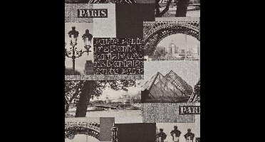 Dutch Wallcoverings Parijs - Zwart/zilver