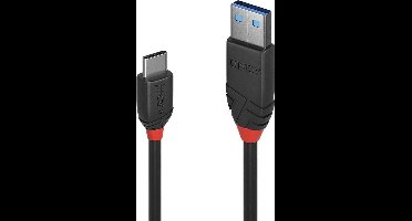 LINDY Black Line - USB-kabel - 3.1 A/M naar USB-C/M - 1,5m - Zwart