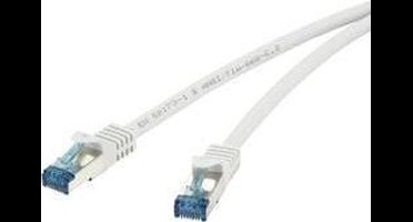 Renkforce RF-4145280 RJ45 Netwerkkabel, patchkabel CAT 6A S/FTP 0.50 m Grijs Snagless, Vlambestendig 1 stuk(s)
