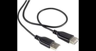 Renkforce RF-4080795 USB-kabel USB 2.0 USB-A stekker, USB-A bus 1.00 m Zwart SuperSoft-mantel