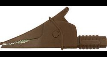 Cliff Croc Clip Veiligheids-krokodilklem Steekaansluiting 4 mm CAT III 1000 V Bruin