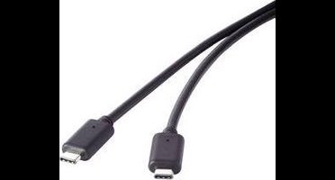 Renkforce RF-4381074 USB-kabel USB 3.2 Gen2x2 USB-C stekker, USB-C stekker 1.50 m Zwart Vergulde steekcontacten