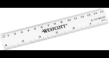 Westcott liniaal - 15cm - kunststof - cm/inch verdeling - AC-E10180