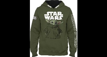 Star Wars Kids - The Mandalorian - Grogu - Sketch Unisex Trui met capuchon - khaki - 128