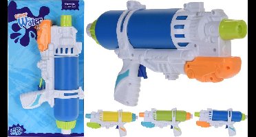 1x Waterpistolen/waterpistool groen/wit van 34 cm kinderspeelgoed - waterspeelgoed van kunststof