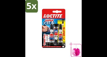5 x Loctite - Secondelijm - Power Flex - 3 Lijmtubes - Bulkverpakking - Secondelijm - Douchemop - Power Flex