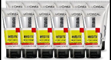 12 x L'Oréal Paris - Studio Line Invisi Fix 24h Clear & Clean - Wax - Super Sterke Fixatie - 150 ml - Voordeelverpakking - 12 stuks