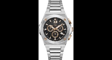 Gc Gc Idolforce Chrono Metal Mechanisch Automatisch Horloge Zilverkleurig En Zwart Kast Gemaakt Van 100% Roestvrij Staal En Een Armband Van 100% Roestvrij Staal 43 Z95001G2, Z95002G9, Z95003G7, Z95004G1