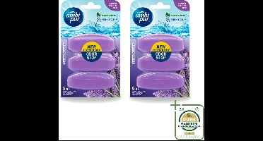 2 x Ambi Pur - Navulling Toiletblok - Lavendel & Rozemarijn - 3 Blokken - Wasstrips - Toiletblok Navulling - Reinigingsvulling - Frisse Toiletomgeving - Lavendel En Rozemarijn - Hygiëne