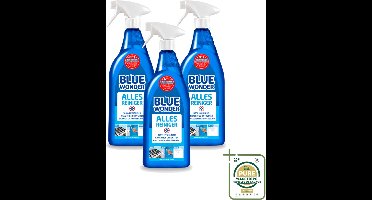 3 x Blue Wonder - Allesreiniger Spray - Krachtige Ontvetter - 750 ml - Allesreiniger - Ontvetter - Vet Verwijderen - Vuil Verwijderen - Keuken Reinigen