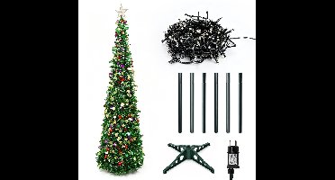 Opvouwbare Pop-up Kerstboom - Met Warme LED Verlichting - 8 Lichtstanden - Timerfunctie - Glitter Kerstdecoratie