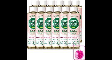 12 x Happy Earth – Face & Body Oil – 100% Natuurlijk Baby & Kids – 150 ml - Bulkverpakking - Babyolie - Douchemop - Gezichtsolie
