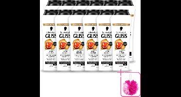12 x Gliss - Shampoo - Total Repair - Voor Intensief Haarherstel - 250 ml - Bulkverpakking - Haarkracht - Douchemop - Haarherstel