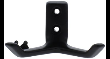 Starx Jashaak Dubbel - Zwart - Metaal - Wandhaak voor Jas en Kleding - Garderobehaak met Twee Haken - Eenvoudig te Monteren - Afmetingen 75 x 45 x 70 mm - Gewicht 43 Gram