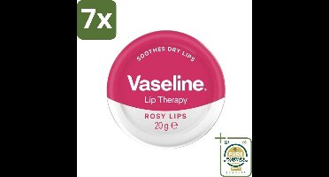 7 x Vaseline - Rosy Lips - Lip Therapy - Verzorgend - 20 g - Grootverpakking - Lippenbalsem - Verzorging - Rosé Lippen - Hydraat - Droge Lippen