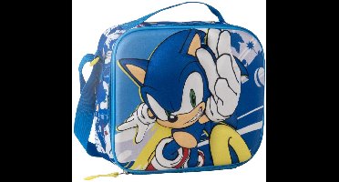 Sonic the Hedgehog Lunchtas Jongens – Geïsoleerde Koeltas met Schouderband en Flessenvak – Blauw