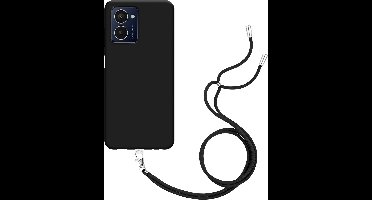 Just in Case hoesje met koord geschikt voor HMD Pulse Pro Hoesje met Koord - Flexibele Case - Zwart