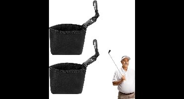 Golfbal Reinigingszak - 2 stuks - Golfclubreiniger - Waterdichte golfbalreinigingstas - Reinigingstas voor Clubs en Ballen - Zakdoekje Reinigingszak - Golf Accessoires - Voor het reinigen van groeven - 11*13cm - Zwart
