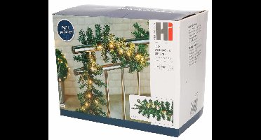 HI Dennen guirlande - groen - met verlichting - 270 x 20 cm - dennenslinger - kerstslinger - versiering