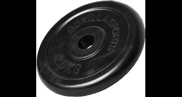 Gorilla Sports Halterschijf - Gietijzer - Rubber - 30 mm - 2,5 kg