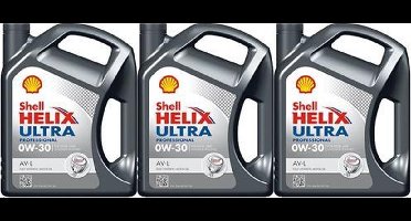 Shell Aanbieding: 3 X Helix Ultra Professional Av-L 0W30 5L