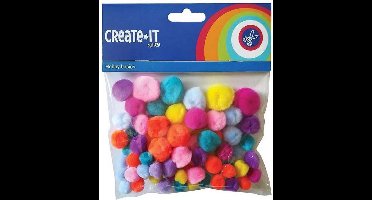 Creat It Bright Mix Pompoms 75 Stuks