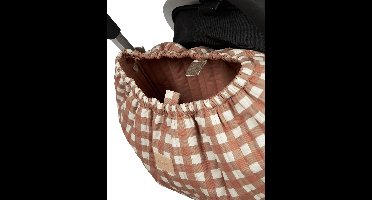 Nobodinoz Hyde Park Opbergtas - Voor kinderwagen - Terracotta Controles - 50x42x10cm