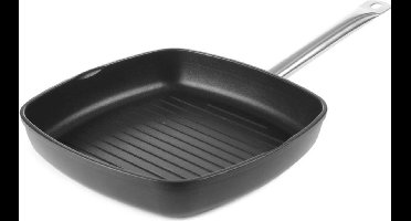 HENDI Geribde grillpan 550 mm met antiaanbaklaag en koel handvat