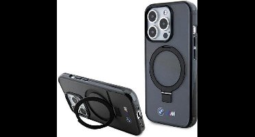 BMW Ring Stand Back Case (MagSafe Compatible) - Geschikt voor Apple iPhone 15 Pro Max (6.7") - Zwart