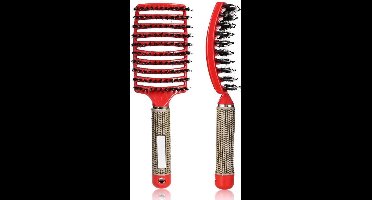 Scoby - Haarborstel - Haar borstel - Anti Klit - Brush - Hairbrush - Haarstyling - Rood