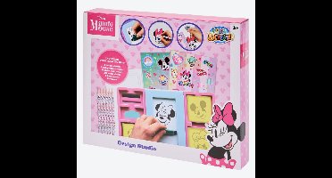 Minnie Mouse Design Studio - Knutsel Pakket - Ontwerp Studio met Mickey & Minnie Disney - Knutselen, Tekenen & Kleuren - Inclusief Potloden, Krijt, Designs, Papier, Stickers & meer - Cadeau - Hoge Kwaliteit - Creatief Speelgoed - Luxe Knutselset