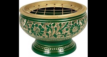 Wierookbrander - Messing - Groen - 7.5x5.5 cm