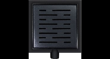 Wiesbaden Doucheput met Flens en Zijuitlaat 20 x 20 cm - Mat Zwart