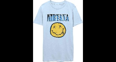 Nirvana - Xerox Happy Face Blue Heren T-shirt - XL - Blauw