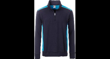 James and Nicholson Uniseks werkkleding Half-Zweetniveau 2 (Marine / Turquoise)