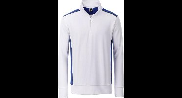 James and Nicholson Uniseks werkkleding Half-Zweetniveau 2 (Wit/royaal blauw)